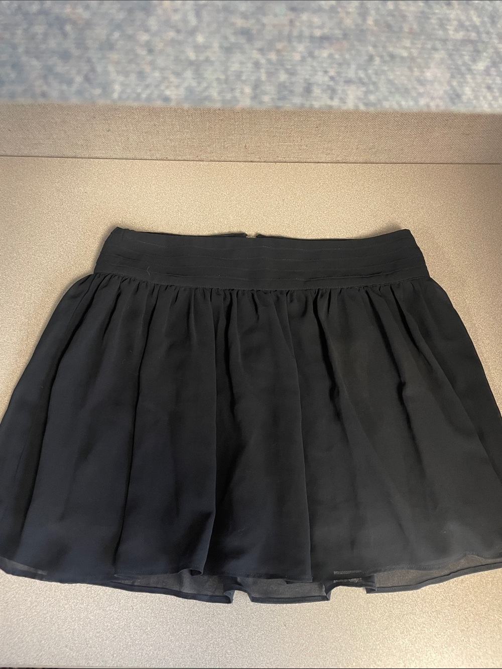 Olsenboye Black Chiffon Skater Skirt